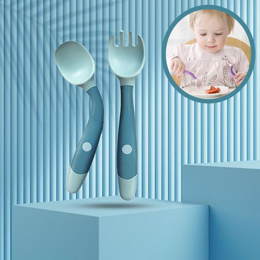 Silicone Bendable Soft Fork Spoon for Baby