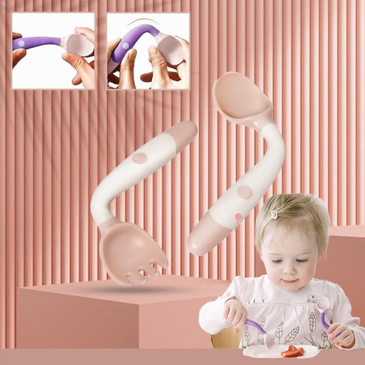Silicone Bendable Soft Fork Spoon for Baby